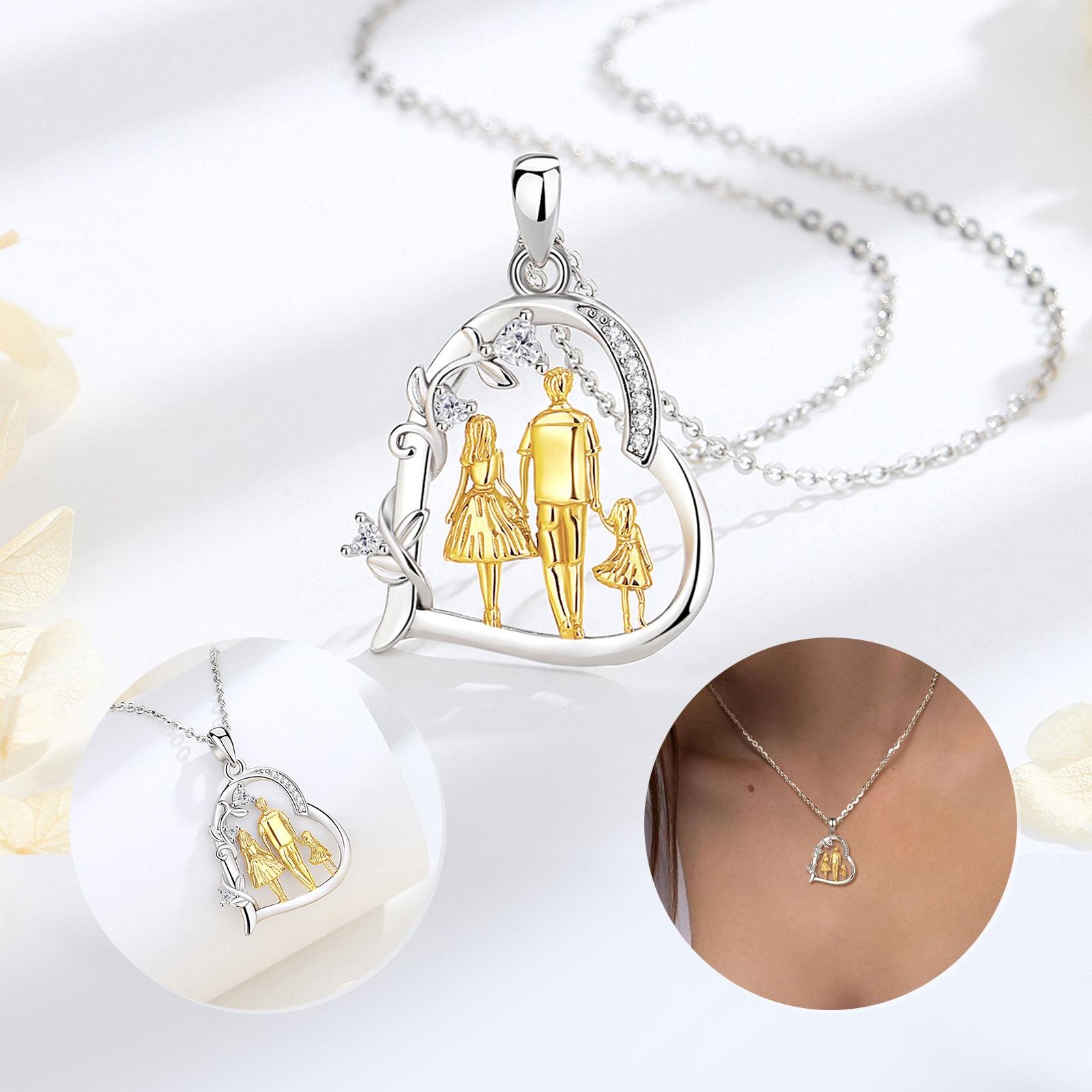 Fine Jewelry Non Tarnish 925 Sterling Silver Parents and Children