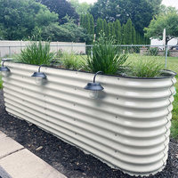Bac à légumes surélevé en acier galvanisé, jardinière en métal ondulé à base ouverte pour fleurs, légumes et herbes, pour jardin extérieur