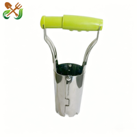 Planteur de bulbes de style britannique en acier inoxydable, transplanteur de semis, outil de plantation et de semis, outil de jardinage pour creuser et planter les semis