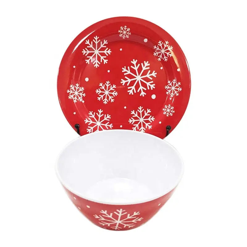 Kerstcadeau Westerse Stijl Sneeuw Bloem Multipurpose Duurzaam Melamine Servies Set