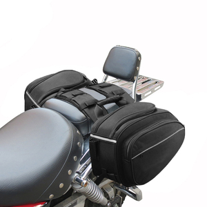 MESOROCK MK-MSB2 <strong>Motorcycle</strong> Saddle <strong>Bag</strong> Expandable 48L to 55L <strong>Waterproof</strong> Oxford Material Universal Fit Sissy Bar <strong>Bags</strong> - Product Image 1