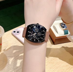 Reloj de Pulsera de Cuarzo de Lujo para Mujer DFS16, Caja de Aleación, Correa de Acero Inoxidable con Cierre de Hebilla, Diseño Deportivo y Elegante con Esfera de Agujas - Product Image 3