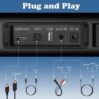 Bar Suara untuk TV 23.7 Inci, SoundBar TV Nirkabel dengan Subwoofer, Sistem Suara Surround untuk TV, Speaker Audio Rumah