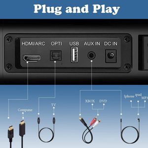 Sound bars für TV 23,7 "Wireless TV Sound Bar mit Subwoofer, Surround-Soundsysteme für TV, Home Audio-Lautsprecher - Product Image 4