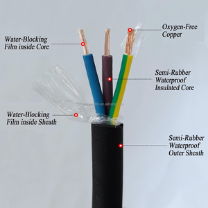Câble étanche pour pompe submersible en caoutchouc, conducteur en cuivre pur industriel JHS 3G2.5 <span class=keywords><strong>3G4</strong></span> 3G6 3G35mm, 2, 3 ou 4 conducteurs - Product Image 3