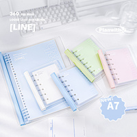 Nouvelle mode : Organiseur simple A7 en PVC, classeur à 6 trous, carnet de notes, classeur de budget transparent pour le rangement