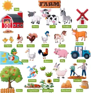 CE CPC Baby Toys Arts and Crafts Supplies Precut Farm Animals Sensory Stories Play Kit Set Felt Flannel Board Pieces for Toddler