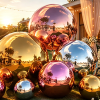 Décoration de fête et de mariage suspendue au design tendance, grande sphère miroir chromée brillante, ballons gonflables en PVC, marque Xinfa