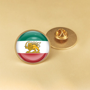 Épingles de revers personnalisées en métal émaillé, drapeau iranien, design Lion Soleil Couronne, plaqué or, badge souvenir - Product Image 5