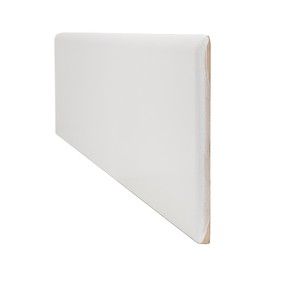Satin White Ceramic Skirting 12x60 Cm 8 Mm Thickness Irregular Edges For Wall Base Trim - Product Image 2