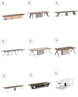 Table de conférence en bois moderne de luxe léger pour bureau, réception, négociation, grand espace, collaboration multi-personnes, modulaire