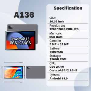 Usine OEM expédition rapide WIFI 4G Dual Sim 10 pouces tablette professionnelle 8 Go de RAM 256 Go Android 13 tablette pour adulte - Product Image 2