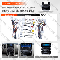 Vente flash : cadre d'autoradio 12,3 pouces pour Nissan Patrol Infiniti 2010-2022 LHD/RHD, kit d'installation stéréo, finition noire brillante
