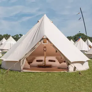 Tapete de barraca de acampamento à prova d'água para acampamento ao ar livre, 5m, lona de algodão, barraca de acampamento luxuosa para glamping, China, viagem