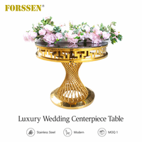 Mesa para Pastel de Acero Inoxidable Dorado, Moderna, Lujosa y Duradera, para Bodas y Eventos
