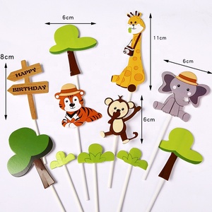 Mori động vật nhỏ khỉ bánh sinh nhật sư tử hươu cao cổ voi trang trí bánh sinh nhật toppers bánh trang trí nguồn cung cấp - Product Image 3