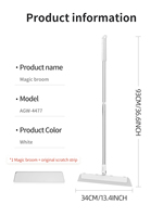 KOOCCA Article de nettoyage ménager Brosse de sol de toilette Balayeuse à eau Scrapper EVA Magic Broom Hair Remover Broom Wiper Manufacturer
