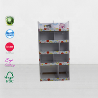 Personnalisé POP demi-quart palette carton support de magasin présentoir au sol pour enfant enfants vêtements pliés t-shirt