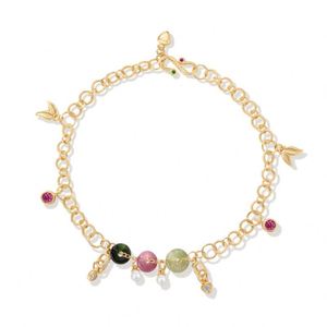 Bracelet à chaîne à maillons personnalisable Dylam Stylish Jewelry Factory, plaqué or 18 carats, argent S925, zircon 5A, tourmaline naturelle - Product Image 1