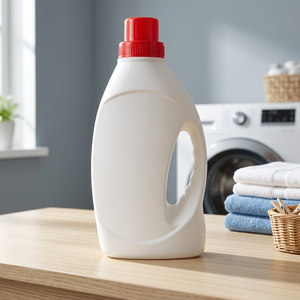 Botella Ovalada de Plástico HDPE de 2200 ml con Asa, Reciclable, para Detergente Líquido y Productos Químicos Domésticos - Product Image 2