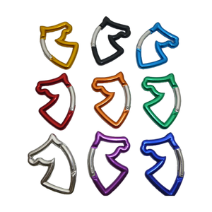 Aluminum Alloy Customized Portable Keychain Carabiner Classical Design Horsehead Anodized All Colors Low MOQ Promotional Item