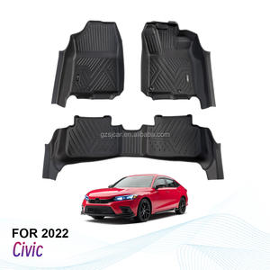 Alfombrillas de Coche TPE Antideslizantes e Impermeables de Alta Calidad, para Conducción con Volante a la Derecha, 3 Piezas, Color Negro, Alfombrillas 5D Profundas para <span class=keywords><strong>Honda</strong></span> Civic <span class=keywords><strong>2022</strong></span> - Product Image 1