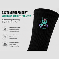 Chaussettes de sport personnalisées de haute qualité, processus de broderie, OEM ODM, couleur personnalisée, faible MOQ, respirantes, durables pour le sport