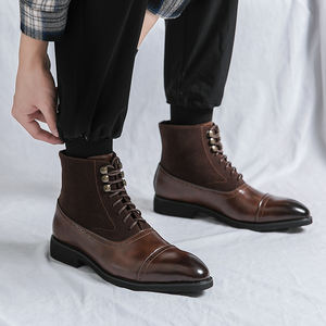 Botas Chelsea Puntiagudas de Diseño Clásico y a la Moda, Zapatos Formales de Cuero Duraderos y Ligeros para Hombre - Product Image 5