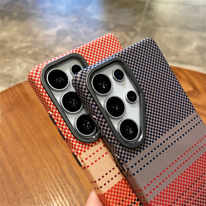 Estuche de diseño de lujo para Samsung S25 S25 + s25u Cubierta magnética delgada de PC con soporte de cámara de metal invisible - Product Image 5