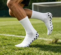 Chaussettes de football antidérapantes à cinq doigts, respirantes, rembourrées, de qualité supérieure, pour l'entraînement sportif, absorption des chocs