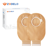 Sac d'ostomie Zodelo, prix usine, certifié CE, étanche, système deux pièces, contrôle des odeurs, poche de colostomie avec fermeture auto-agrippante pour soins de stomie