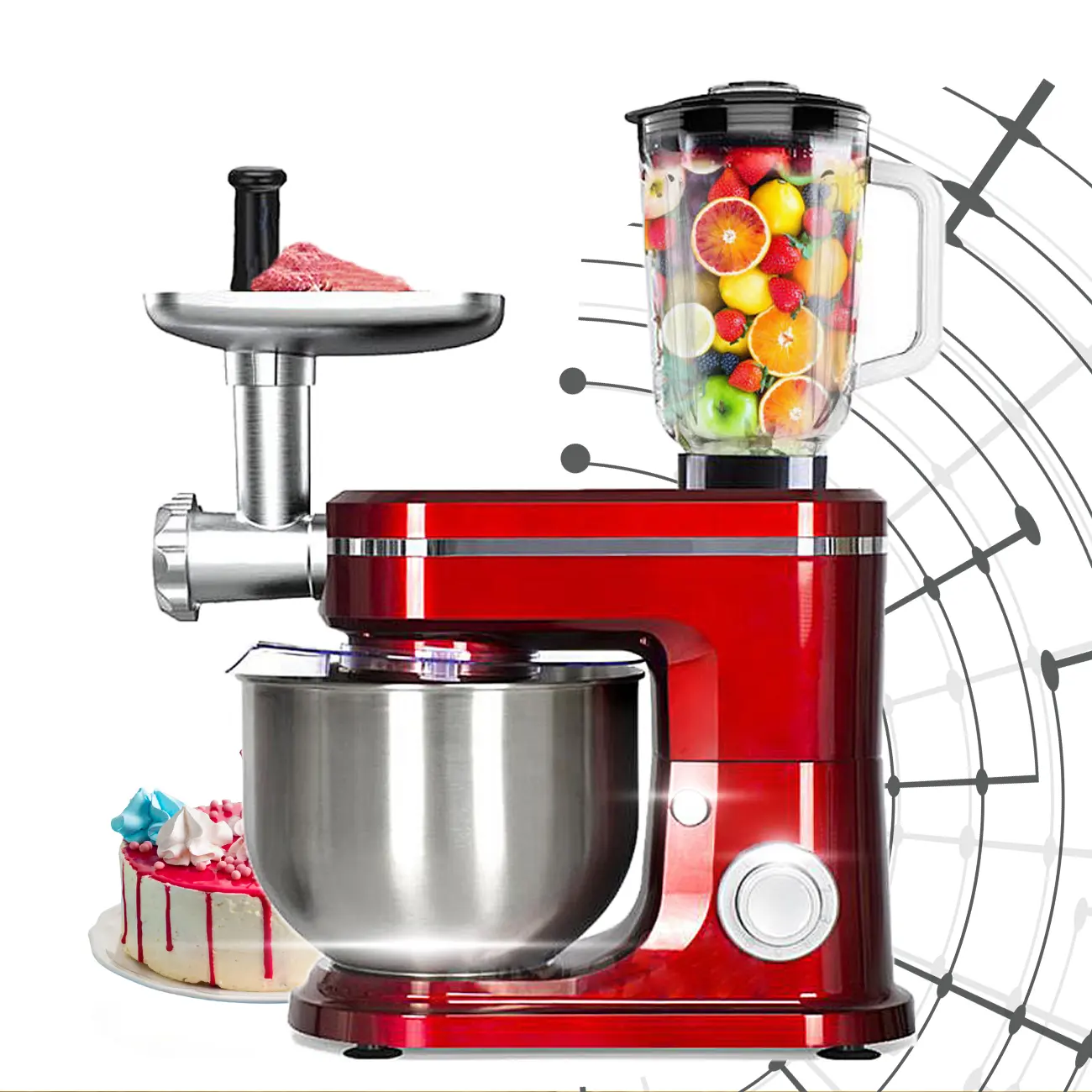 1500w cozimento batidoras para pasteleria processador de alimentos chef máquina mixeur de cozinha bolo mixer