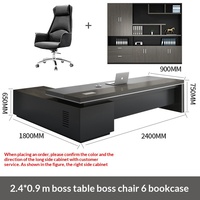 Ensemble bureau et chaise de direction, bureau d'ordinateur moderne et simple en PVC pour usage commercial