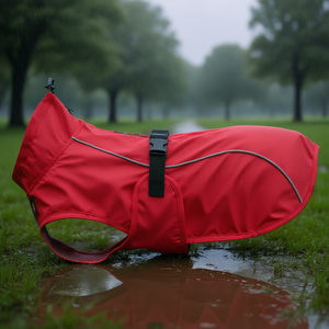 Abrigo Impermeable para Perro Vimy, Talla L 62 cm, Rojo, Ropa Impermeable para Mascotas - Product Image 3
