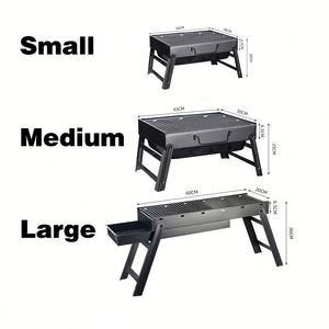 Mini barbecue portable pliable en acier inoxydable pour cuisson extérieure - Product Image 1