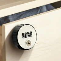 Serrure à combinaison durable à 4 chiffres pour porte de meuble ou armoire, en ABS, avec clé maîtresse