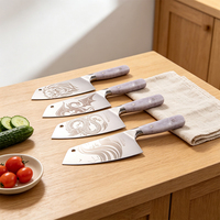 Design chic Couteau chinois intelligent de 7 pouces Couteau de cuisine en acier inoxydable avec motif laser pour chef