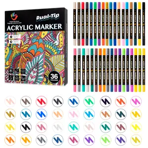 36 Farben Premium Dual Tip Acrylfarbe Markierung stifte