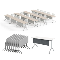 Table de formation mobile moderne et élégante en alliage d'aluminium, table de travail mobile, bureau, mobilier de bureau, table de bureau