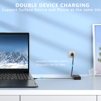 Adaptor Daya Charger Laptop USB C 100W untuk Lenovo ThinkPad Tipe C Charger 12V 3A 15V 3A 20V 5A