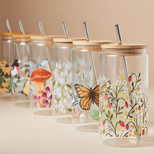 Logo personnalisé Sports Autres verres 16 oz Capacité Tasse avec couvercle en bambou Paille Portable <span class=keywords><strong>Prix</strong></span> bas pour les enfants Fêtes Cadeaux - Product Image 1