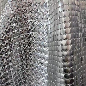 Panno decorativo della rete metallica del metallo del paillettes del rame bianco d'argento per la progettazione della tenda del metallo dell'hotel - Product Image 3