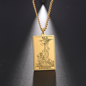 Collier pendentif <span class=keywords><strong>Tarot</strong></span> Shadowscapes, premier jeu <span class=keywords><strong>de</strong></span> cartes, les Arcanes majeurs, en acier inoxydable, bijoux personnalisés pour homme - Product Image 4