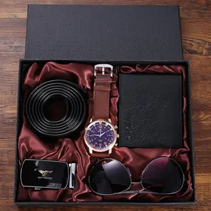 Besery Promotion Brown Uhr Gürtel Schnalle Sonnenbrille Jesou Männer Corporate Business Valentinstag Vatertag Geschenkset