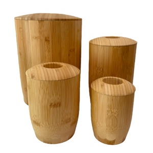 Guci Kenangan Abu Hewan Peliharaan Portabel Modern Ramah Lingkungan Motif Leopard dari Bambu untuk Luar Ruangan, Wadah Penyimpanan Abu Hewan Peliharaan yang Tertutup Rapat - Product Image 3