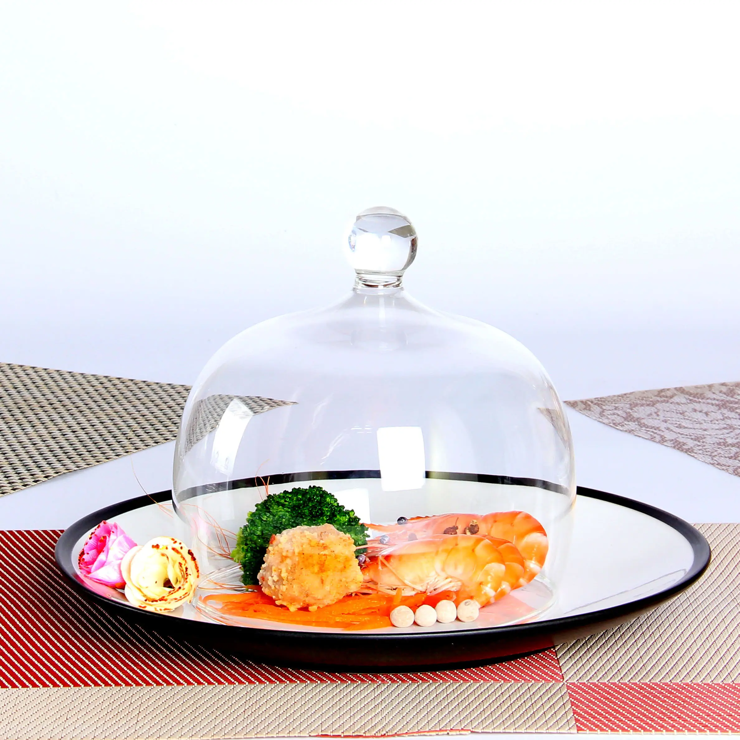 Pumpkin shaped transparent smoky molecules gourmet dessert cake glass cover glass tableware cookware