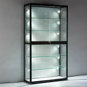 Einzelhandel Glas Vitrine Perücke Vitrine mit LED-Licht Günstige Smoke Shop Vitrine