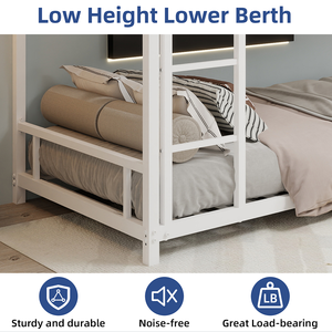 Двухъярусная кровать в стиле модерн середины века, регулируемая, металлическая, с двумя односпальными кроватями, усиленная металлическая решетка для взрослых, детей и подростков - Product Image 5