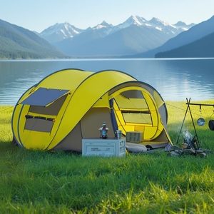 Cama de <span class=keywords><strong>Camping</strong></span> Plegable Portátil para 2 Personas con Toldo, <span class=keywords><strong>Material</strong></span> Oxford/PVC Impermeable, Apertura Automática Rápida - Product Image 1