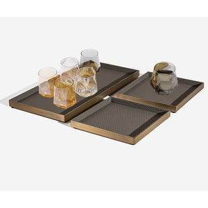 New Arrival OEM/ODM bàn trà cà phê da khay đặt phục vụ bandeja de madera bền khay cho nhà bếp lưu trữ khay - Product Image 5